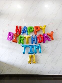 ลูกโป่งเซอร์ไพรส์วันเกิด ฟอยล์แฮปปี้เบิรด์เดย์ 1 ชุด ,ฟอยล์ตัวอักษร 3 ชิ้น , ฟอยล์ตัวเลข 18 " 2ชิ้น ,พร้อมตกแต่ง สามารถเปลี่ยนสีลูกโป่ง/เปลี่ยนข้อความได้