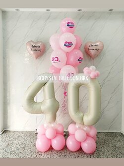 ลูกโป่ง เปิดงาน ช่อลูกโป่ง ช่อ 10 ลูก 1 ช่อ พร้อม ฟอยล์หัวใจ ขนาด 18" ตั้งพื้น/วางเดี่ยว 2 ชิ้น พร้อมตกแต่ง ฟอยล์ตัวเลข ขนาด 40" ตั้งฐาน 2 ชิ้น สามารถเปลี่ยนสีลูกโป่ง/เปลี่ยนข้อความ/เปลี่ยนสี-ฟอยล์ตัวเลขได้