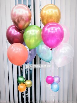 ลูกโป่ง วันเกิดเด็ก ช่อลูกโป่งแฟนซี ช่อ 5 ลูก 2 ช่อ สีสัน คัลเลอร์ฟูล สดใส พร้อมตกแต่ง สามารถเปลี่ยนสีลูกโป่ง/เปลี่ยนข้อความได้