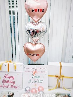 Happy Birthday Surprise Box กล่องเซอร์ไพรส์วันเกิด ฟอยล์หัวจขนาด 18" 3 ชิ้น พร้อมตกแต่ง สามารถใส่รูปได้ 2 รูป สามารถเลี่ยนสีลูกโป่ง/เปลี่ยนข้อความได้