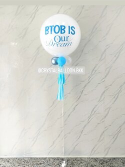 ลูกโป่ง เปิดงาน ลูกโป่งยาง ขนาด 24" สีขาว 1 ลูก พร้อมตกแต่ง สามารถเปลี่ยนสีลูกโป่ง/เปลี่ยนข้อความ/เปลี่ยนขนาดได้