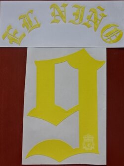 ชุดชื่อและเบอร์ติดเสื้อฟุตบอล #9 เอล นินโญ่ (ตอร์เรส) สโมสรลิเวอร์พูล (ชุดเยือน Liverpool Script 2010/11) PLAYER SIZE ใหม่ / #9 EL NIÑO (TORRES) LIVERPOOL Football Club (Away Liverpool Script 2010/11) PLAYER SIZE Name and Number Set NEW