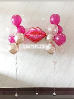 ลูกโป่ง Bride To Be ช่อลูกโป่ง ช่อ 7 ลูก 2 ช่อ พร้อม ฟอยล์รูปปาก 1 ชิ้น พร้อมตกแต่ง สามารถเปลี่ยนสีลูกโป่ง/เปลี่ยนฟอยล์ตกแต่งได้