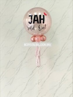 ลูกโป่ง Bride To Be Bubble ขนาด 24" กลิตเตอร์สีโรสโกล 1 ลูก พร้อมตกแต่ง สามารถเปลี่ยนสีลูกโป่ง/เปลี่ยนข้อความ/เปลี่ยนขนาดได้