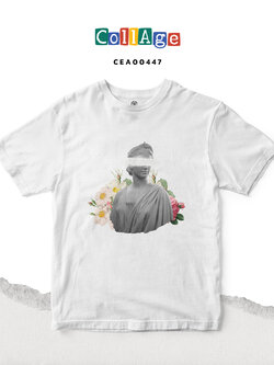 เสื้อยืดพิมพ์ลาย Collage Rhea II รหัส CEA00447 สีขาว #เสื้อยืด #Collage