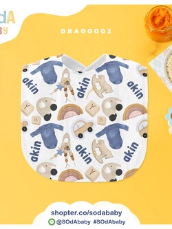 ผ้าซับน้ำลาย ลาย Toy Story 📌ใส่ชื่อได้ รหัส DBA00002 #SOdAbaby