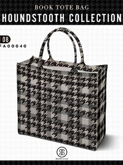กระเป๋า Book Tote Bag HOUNDSTOOTH COLLECTION รหัส TFA00040 #SOdAbag #SOdAPrintinG