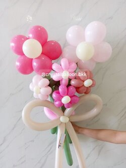 สั่ง Flower Balloon Small Bouquet ช่อ 6 ดอก Theme ชมพู พร้อมตกแต่ง สามารถเปลี่ยนสีได้