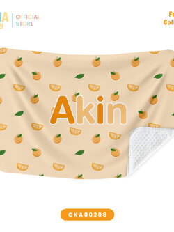 ผ้าห่มเด็ก ใส่ชื่อได้ ลาย Orange 🍊 Fruity Collection รหัส CKA00208 #ผ้าห่ม #SOdAbaby