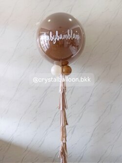 ลูกโป่ง ทายเพศ แบบเจาะ ลูกโป่งยาง ขนาด 36" สีน้ำตาล 1 ลูก พร้อมตกแต่ง สามารถเปลี่ยนสีลูกโป่ง/เปลี่ยนข้อความ/เปลี่ยนขนาดได้