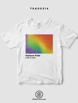 เสื้อยืด Rainbow Pride "LOVE IS LOVE" สีขาวTSA00314 #SOdAtee #SOdAPrintinG #เสื้อ #เสื้อยืด