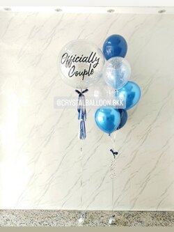 ลูกโป่ง เปิดงาน Bubble ขนาด 24" กลิตเตอร์สีเงิน พร้อมตกแต่ง ช่อลูกโป่ง ช่อ 7 ลูก 1 ช่อ,ลูกโป่งใส ใส่ กลิตเตอร์ สามารถเปลี่ยนสีลูกโป่ง/เปลี่ยนข้อความ/เปลี่ยนขนาดได้