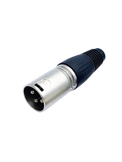 ปลั๊ก,แจ๊คแคนนอน เหล็กท้ายยางดำ ผู้ (อย่างดี) CAN-123