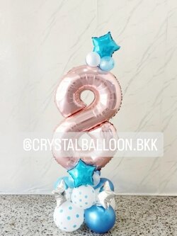 ลูกโป่ง วันเกิดเด็ก ฟอยล์ตัวเลข ขนาด 40" ตั้งฐาน พร้อมตกแต่ง สามารถเปลี่ยนสีลูกโป่ง/สามารถเพิ่มข้อความได้/เปลี่ยนขนาด