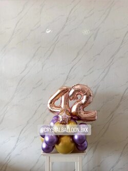 ลูกโป่งวันเกิด ลูกโป่งฟอยล์ตัวเลข 16" ตั้งฐาน 2 ชิ้น , พร้อมตกแต่ง , ลูกโป่งสามารถเปลี่ยนสีได้, ฟอยล์ตัวเลขสามารถเปลี่ยนสีได้