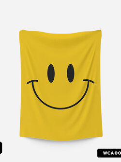 ผ้าติดผนัง ผ้าแขวนผนัง ผ้าตกแต่ง Smiley WCA00043 #SOdAhome #SOdAPrintinG #WallCloth