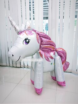 ลูกโป่ง วันเกิดเด็ก ฟอยล์ Unicorn ตั้งพื้น ใหญ่ 1 ชิ้น พร้อมตกแต่ง สามารถเปลี่ยนฟอยล์ตกแต่งได้
