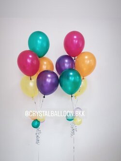 ลูกโป่ง แสดงความยินดี ช่อลูกโป่ง 5 ลูก 2 ช่อ ธีมคัลเลอร์ฟูล พร้อมตกแต่ง สามารถเปลี่ยนสีลูกโป่งได้