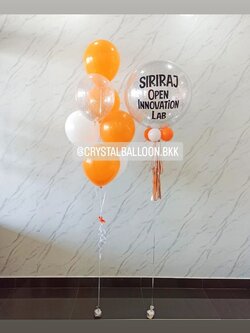 ลูกโป่ง เปิดงาน Bubble ขนาด 24" กลิตเตอร์เงิน พร้อมตกแต่ง ช่อลูกโป่ง ช่อ 7 ลูก 1 ช่อ,ลูกโป่งใส ใส่กลิตเตอร์ สามารถเปลี่ยนสีลูกโป่ง/เปลี่ยนข้อความ/เปลี่ยนขนาดได้