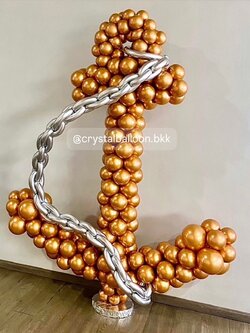 Anchor Balloon แท่นสมอ เปิดงาน สูง 180 ซม. 1 ชิ้น Theme สี Copper โครเมี่ยม พร้อมตกแต่ง สามารถเปลี่ยนสีลูกโป่งได้