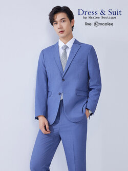 พร้อมเช่า ชุดสูทชาย สียีนส์อ่อน 2 กระดุม