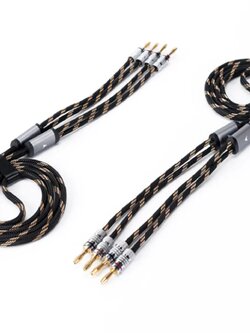 Fosi Audio Banana Cable สายไฟลำโพง Hi-Fi แบบถักไนลอน 2 แพ็คพร้อมปลั๊กปลายกล้วยเคลือบทอง ประกันศูนย์ไทย