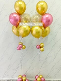 ลูกโป่ง วันอำลา ช่อลูกโป่ง ช่อ 5 ลูก 2 ช่อ พร้อมตกเเต่ง สามารถเปลี่ยนสีลูกโป่งได้