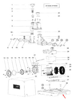 ฐานรองปั๊มน้ำ ปั๊มน้ำ มิตซู CP-255, CP-405 Pn.H03201J01 (แท้-สั่ง)
