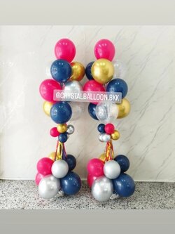 เสาลูกโป่ง เปิดงาน เสาช่อลูกโป่ง ช่อ 10 ลูก 2 เสา พร้อมตกแต่ง สามารถเปลี่ยนสีลูกโป่งได้