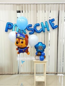 ลูกโป่ง วันเกิดเด็ก ฟอยล์ลูกโป่ง Paw Patrol พร้อม ฟอยล์ตั้งฐาน 1 ชิ้น พร้อมตกแต่ง ฟอยล์ตัวอักษร 7 ตัวอักษร สามารถเปลี่ยนสีลูกโป่ง/เปลี่ยนฟอยล์ตกแต่ง/เปลี่ยนสี-ฟอยล์ตัวอักษรได้