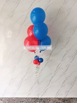 ลูกโป่ง แสดงความยินดี ช่อลูกโป่ง 5 ลูก 1 ช่อ โทนน้ำเงิน-แดง พร้อมตกแต่ง สามารถเปลี่ยนสีลูกโป่งได้