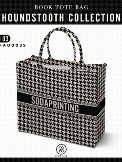 กระเป๋า Book Tote Bag HOUNDSTOOTH COLLECTION รหัส TFA00035 #ใส่ชื่อได้ #SOdAbag #SOdAPrintinG