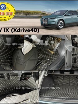 พรมปูพื้นรถยนต์ BMW IX40 ปูพรมVVIP สีดำด้ายทอง เต็มคัน