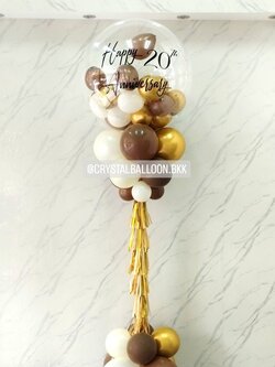 เสาลูกโป่ง ครบรอบ Bubble ขนาด 36" พร้อม ลูกโป่ง 6" ด้านใน พร้อมตกแต่ง สามารถเปลี่ยนสีลูกโป่ง/เปลี่ยนข้อความได้