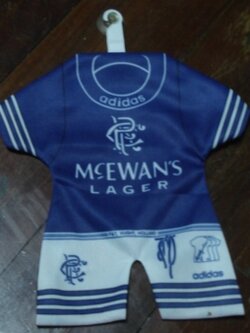 มินิคิต ชุดเสื้อติดกระจก ฟุตบอล สโมสรเรนเจอร์ส - HOME KIT 1994/96 ใหม่ / RANGERS Football Club Mini Kit - HOME KIT 1994/96 NEW