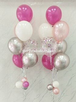 ลูกโป่ง แสดงความยินดี ช่อลูกโป่ง ช่อ 7 ลูก 2 ช่อ พร้อมตกแต่ง สามารถเปลี่ยนสีลูกโป่งได้