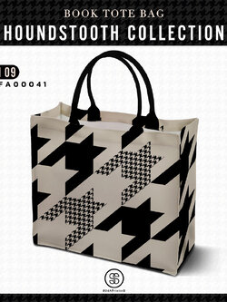 กระเป๋า Book Tote Bag HOUNDSTOOTH COLLECTION รหัส TFA00041 #SOdAbag #SOdAPrintinG