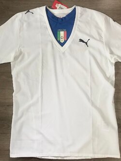 เสื้อฟุตบอล ทีมชาติอิตาลี Supporter Version ชุดเยือน ชุดลุยศึกฟุตบอลโลก 2006 ใหม่ L-Size / ITALY Football Shirt Supporter Version Away Kit World Cup 2006 Jersey NEW L-Size