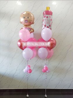 ลูกโป่ง Welcome Baby ช่อลูกโป่งฟอยล์ขวดนม ช่อ 7 ลูก 1 ช่อ พร้อม ช่อลูกโป่งฟอยล์เด็ก ช่อ 7 ลูก 1 ช่อ พร้อมตกแต่ง สามารถเปลี่ยนสีลูกโป่ง/เปลี่ยนฟอยล์ตกแต่งได้