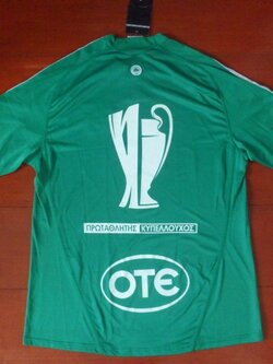 เสื้อฟุตบอล ทีมสโมสรพานาธิไนกอส ชุดเหย้า 2009/10 พิมพ์ลายฉลองดับเบิ้ลแชมป์ ใหม่ M-Size / PANATHINAIKOS Football Shirt Home Kit 2009/10 with Double Champions Commemorative Printing Jersey NEW M-Size