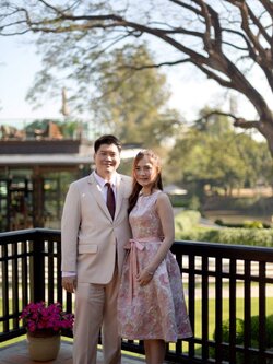 พร้อมเช่า ชุดสูทชาย สีครีม รุ่นใหญ่พลัสไซส์