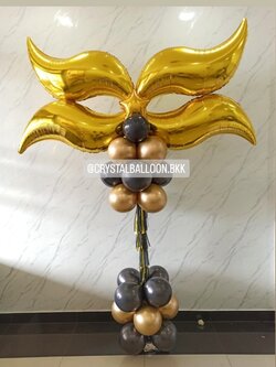 เสาลูกโป่ง เปิดงาน เสาฟอยล์หน้ากากใหญ่ 1 ชิ้น 1 เสา พร้อมตกแต่ง สามารถเปลี่ยนสีลูกโป่ง/เปลี่ยนฟอยล์ตกแต่งได้