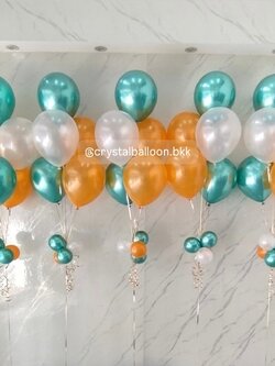 ลูกโป่ง แบบช่อ 5 ลูก 5 ช่อ ,พร้อมตกแต่ง สามารถเปลี่ยนสีลูกโป่ง/เปลี่ยนข้อความได้