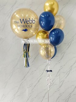 ลูกโป่ง เปิดงาน Bubble ขนาด 24" กลิตเตอร์สีทอง พร้อม ช่อลูกโป่ง ช่อ 7 ลูก 1 ช่อ,ลูกโป่งใส ใส่ กลิตเตอร์ พร้อมตกแต่ง สามารถเปลี่ยนสีลูกโป่ง/เปลี่ยนข้อความ/เปลี่ยนขนาดได้