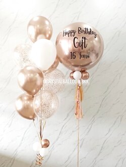 ลูกโป่ง วันเกิด ลูกโป่งยาง ขนาด 24" สีแชมเปญ พร้อม ช่อลูกโป่ง ช่อ 10 ลูก 1 ช่อ,ลูกโป่งใส ใส่ กลิตเตอร์ พร้อมตกแต่ง สามารถเปลี่ยนสีลูกโป่ง/เปลี่ยนข้อความ/เปลี่ยนขนาดได้