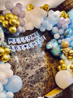 Organic Backdrop ต้อนรับเด็กแรกเกิด Welcome Baby Boy ขนาด3x2x2 พร้อมตกแต่ง ราคาโทรสอบถาม