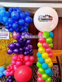 เสาลูกโป่ง เปิดงาน ลูกโป่งยาง ขนาด 36" สีขาว พร้อมตกแต่ง (ราคายังไม่รวม ออแกรนิค) สามารถเปลี่ยนสีลูกโป่ง/เปลี่ยนข้อความได้