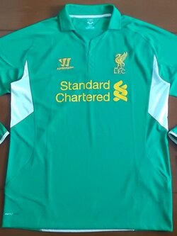 เสื้อฟุตบอล ทีมสโมสรลิเวอร์พูล ชุดผู้รักษาประตู 2012/13 ใหม่ L-Size / LIVERPOOL Football Shirt GK Kit 2012/13 Jersey NEW L-Size