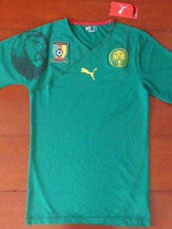 เสื้อฟุตบอล ทีมชาติแคเมอรูน Player Version ชุดเหย้า ชุดลุยศึกฟุตบอลโลก 2010 พร้อมกล่องไม้ ใหม่ XL-Size / CAMEROON Football Shirt Player Version Home Kit World Cup 2010 Jersey with Box Set NEW XL-Size