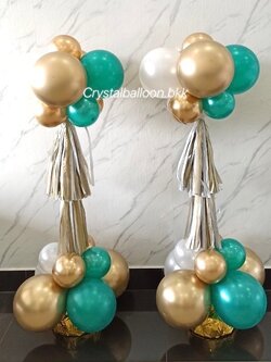 เสาลูกโป่ง เปิดร้าน เสาลูกโป่งสูง 90 เซนติเมตร 2 เสา พร้อมตกแต่ง สามารถเปลี่ยนสีลูกโป่ง/เปลี่ยนข้อความได้